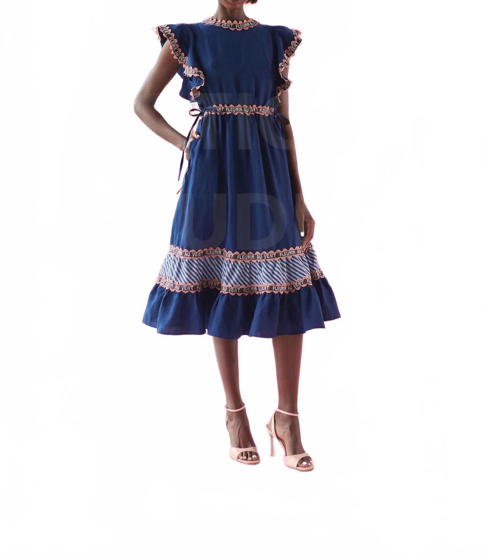 NEW CELIA B nael midi dress in navy